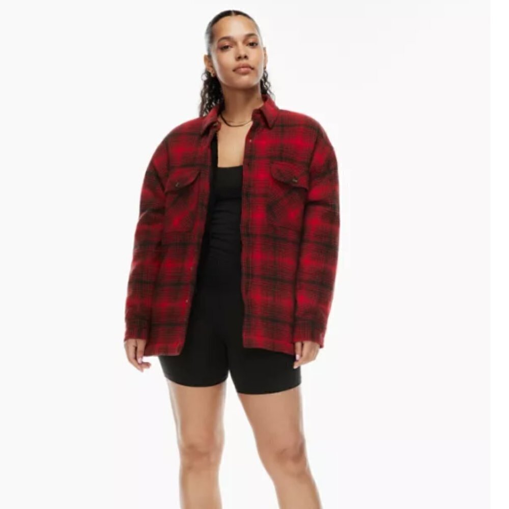 Aritza tna Oversized Sherpa-lined flannel shacket SOLD OUT ONLINE